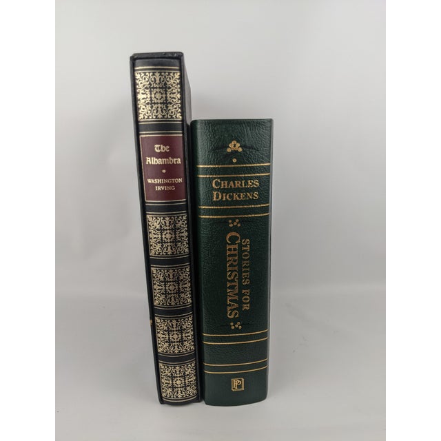 An elegant decorative pairing of two illustrated literary classics selected for their rich bindings, gilt decoration, and...