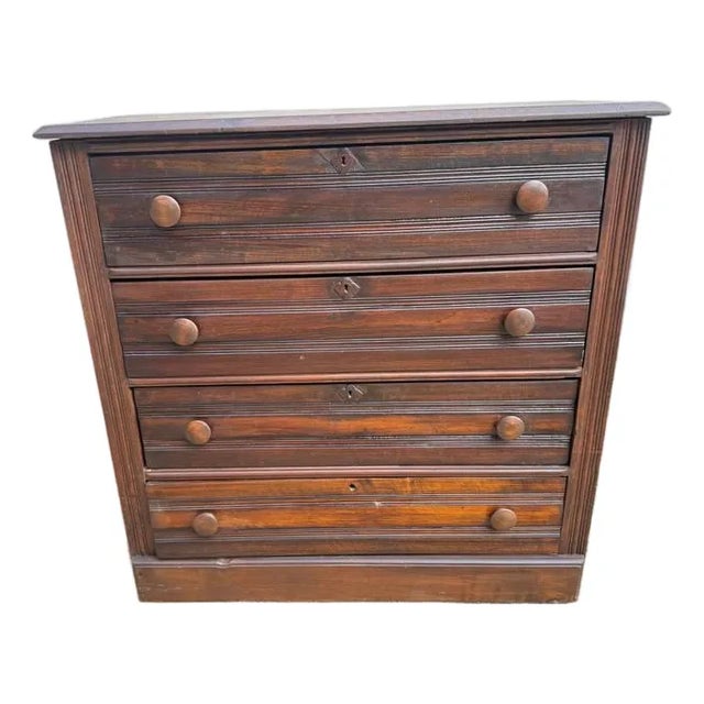 Antique Victorian Eastlake Style Dresser or Chest With Three Drawers For Sale
