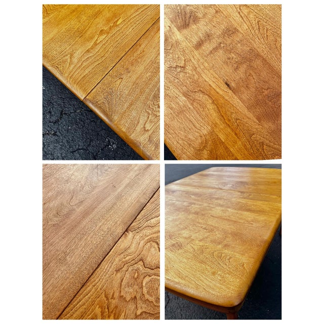 Mid Century Modern Birch Extendable Dining Table With Self-Storing Leafs | in the Style of Heywood-Wakefield For Sale - Image 11 of 12