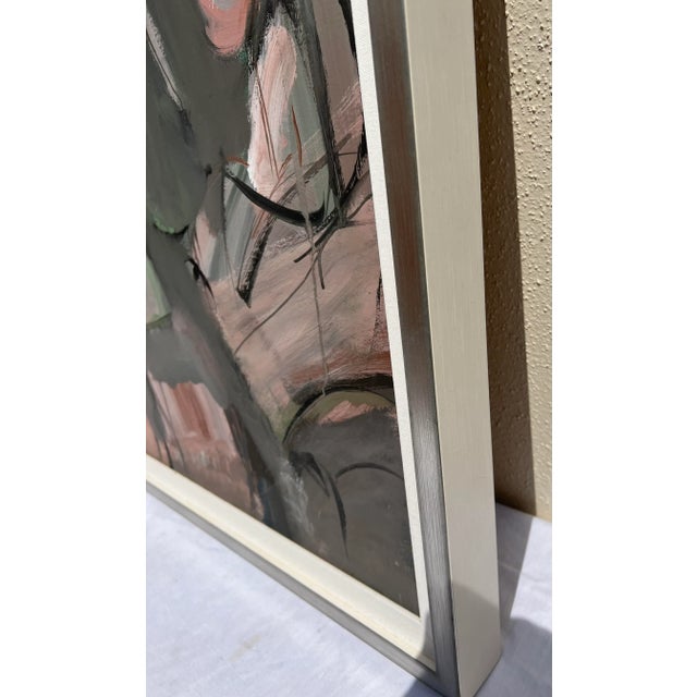 1980s Vintage Abstract Man & Woman Painting., Framed For Sale - Image 11 of 13
