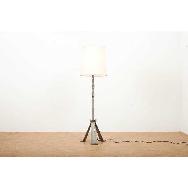 Brutalist Floor Lamp with Wrought Iron Base and Frame from Megal, 1960s For Sale - Image 15 of 15