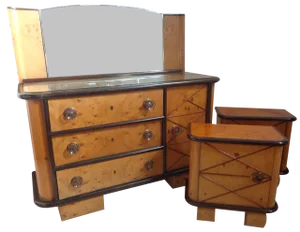 Art Deco Bedside Tables in the style of Osvaldo Borsani, 1940s, Set of 2