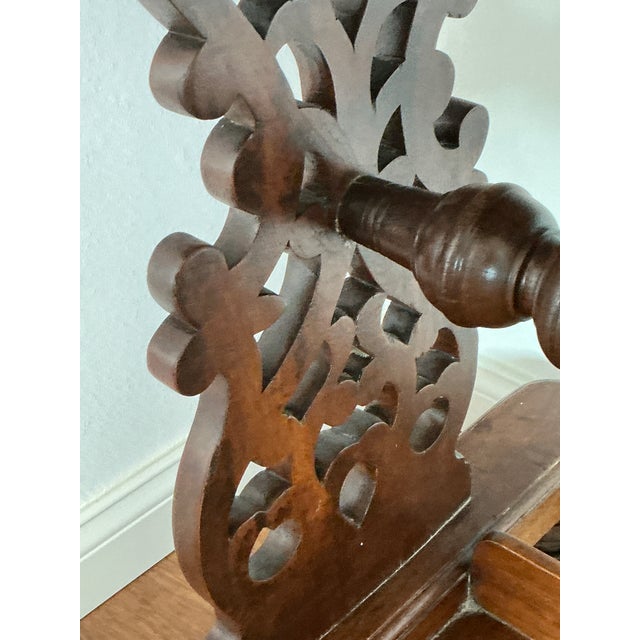 Antique Anglo-Indian Carved Hardwood Marble Top Vanity Dressing Table For Sale - Image 9 of 17