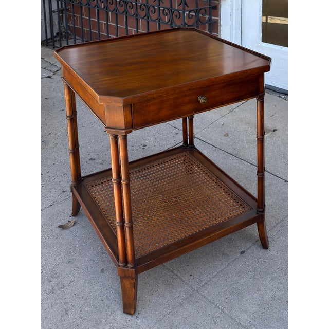 Traditional Regency Style English Two Tier Side Table by Sarreid For Sale - Image 3 of 8