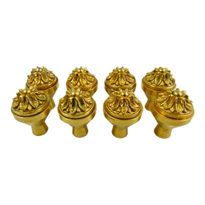 Sherle Wagner Set of Eight Ribbon & Reed Rosette Cabinet & Drawer Knobs