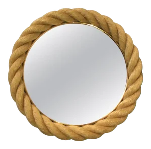 Mid-Century Round Rope Mirror Adrien Audoux & Frida Minet