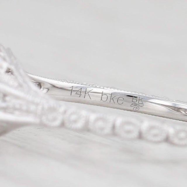 New Beverley K Diamond Engagement Ring 14k White Gold Size 6.75 Round Solitaire For Sale In Greensboro - Image 6 of 8