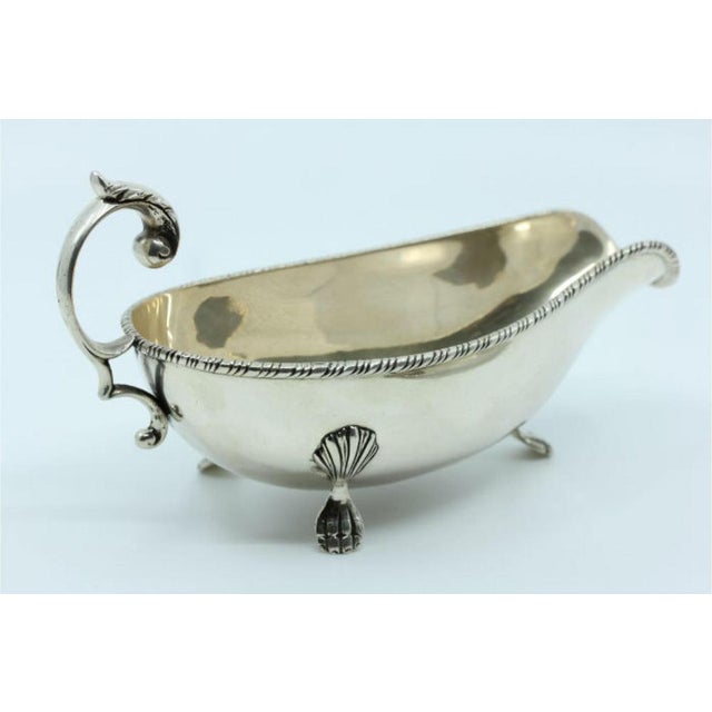 Silver Sauce Boat and Plate with Friezes and Applications For Sale - Image 4 of 6