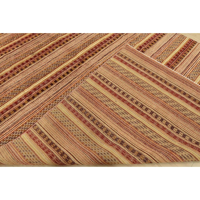 Gabbeh Rug 9’1” X 11’11” Multicolor Wool Striped Hand-Knotted Carpet For Sale - Image 14 of 15