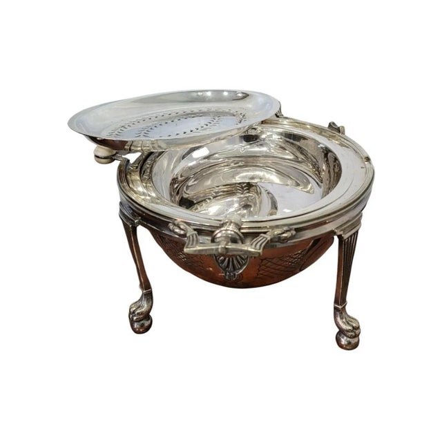 1890s Drew & Sons English Silver Plated Revolving Breakfast Dome With Decorative Carvings For Sale In Washington DC - Image 6 of 12