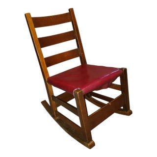 Early 20th Century Mission Oak Sewing Rocker For Sale
