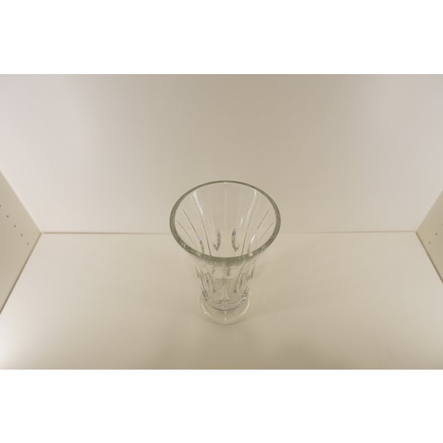 Vintage Crystal Flared Cut-Glass Vase For Sale - Image 4 of 13