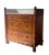 Late 19th-century French faux bamboo chest of drawers featuring a white marble top with raised marble gallery and three...