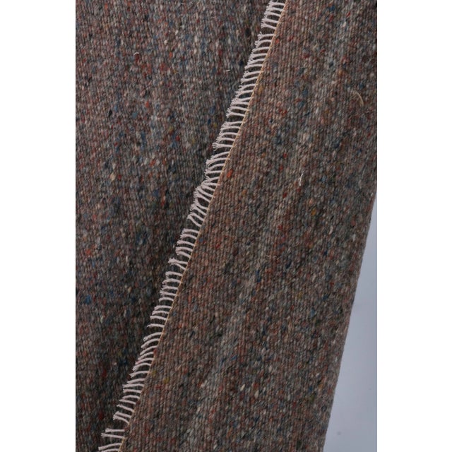 Coffee Striped Turkish Kilim Rug 9'5'' X 10'2'' For Sale - Image 8 of 12