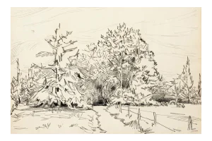 Landscape - Original Mixed Media by T. Gertler - 1970s 1970s