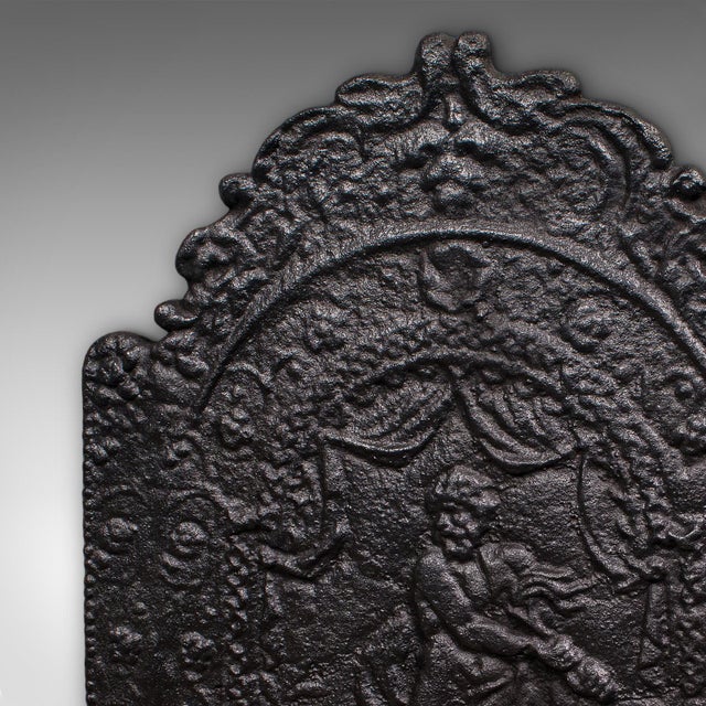 Metal Antique Fire Back, English, Fireplace Reflector, Neoclassical Revival, Victorian For Sale - Image 7 of 8