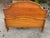Beautiful inlaid design on the footboard with metal accents on all four corners. Nice carved urn on headboard with...