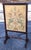 19th Century Victorian Carved Walnut and Embroidered Silk Rolling Fireplace Screen with slide extension. Brass wheels....