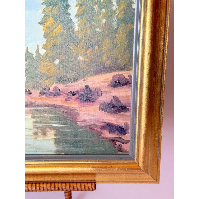 Original Impressionist Landscape Oil Painting on Canvas For Sale - Image 4 of 7