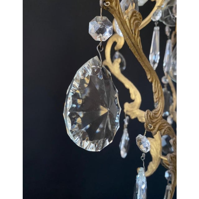 Antique Chandelier with Crystals, 1960s For Sale - Image 6 of 8