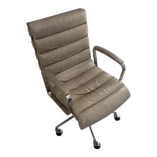 Restoration Hardware Oviedo Leather Desk Chair For Sale