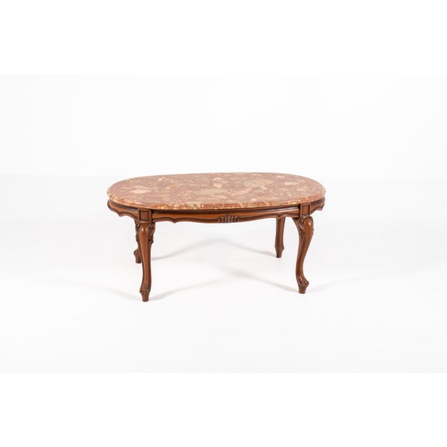 Vintage Louis XV Style Coffee Table with Marble Top For Sale - Image 11 of 16