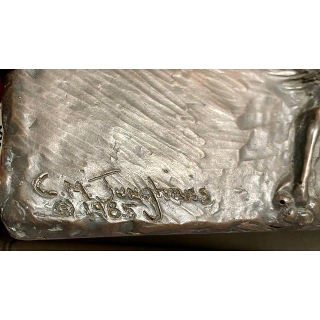 German Expressionist Bronze Relief Plaque Mans Best Friend, a Man and His Dog, 1985 For Sale - Image 11 of 14