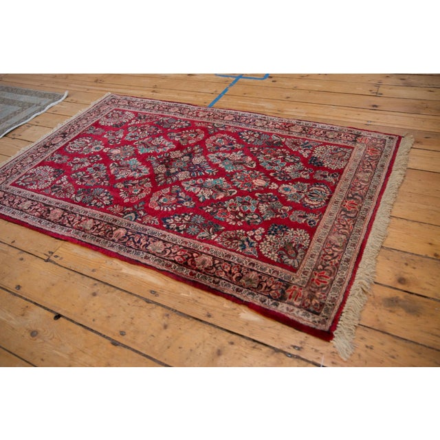 Vintage Fine Sarouk Rug - 3'5" x 5'2" For Sale - Image 10 of 11