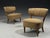 Mid-Century Modern Lisa Johansson-Pape, Lounge Chairs, Brown Boucle, Wood, Finland, 1940s For Sale - Image 3 of 10
