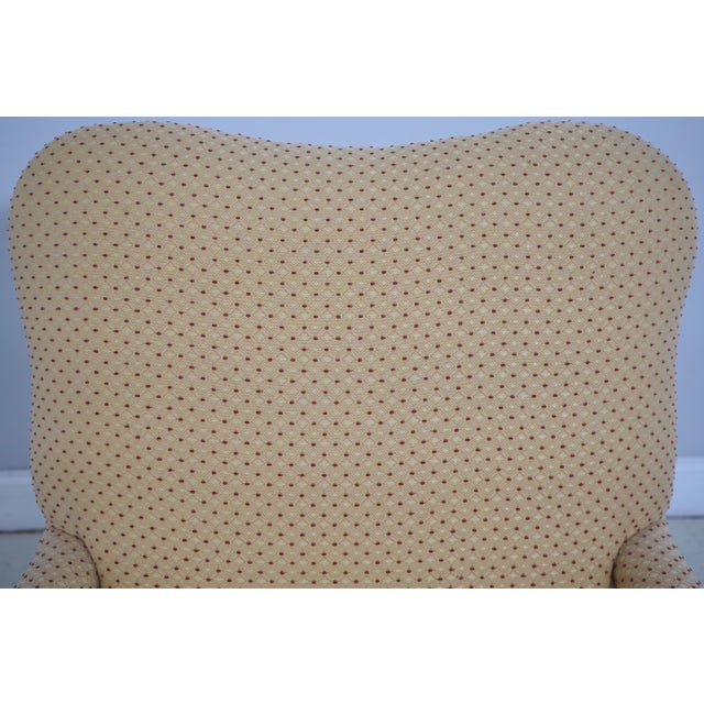 1990s Pair Chippendale Ball and Claw Upholstered Library Chairs For Sale - Image 5 of 18