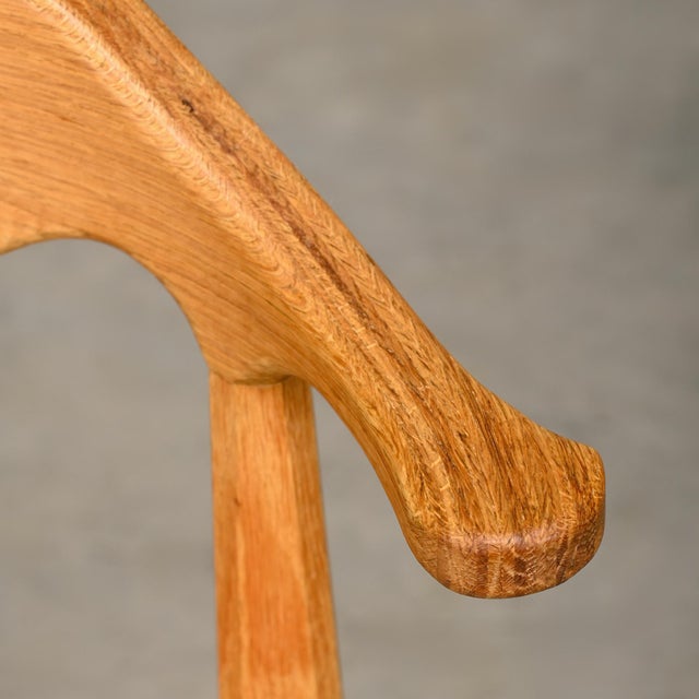 Brutalist Dining Chairs in Oak and Sheepskin from Henning Kjærnulf, Denmark, 1960s, Set of 8 For Sale - Image 14 of 18