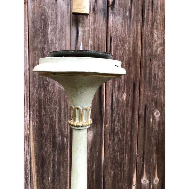 19th Century French Carved Wood Floor-Standing Candlesticks, Set of 2 For Sale - Image 4 of 8