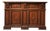 (One of a Kind) Italian Walnut Tuscan Sideboard With Inlaid Panel Doors & Brass Hardware For Sale
