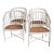 Set of Four Regency Style White Painted Faux Bamboo Armchairs With Cane Seats For Sale