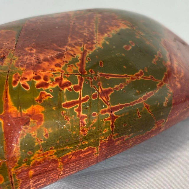 Wood Large Mid-Century Chinese Red and Green Jasper Stone Mounted on Solid Wood For Sale - Image 7 of 10