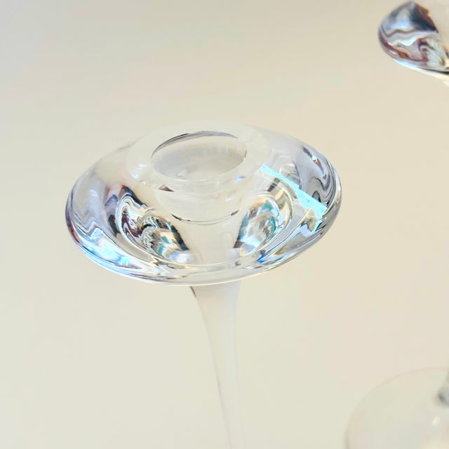 Kosta Boda Sweden Fanfare Glass Candlestick Holders - Set of 2 For Sale In San Francisco - Image 6 of 10