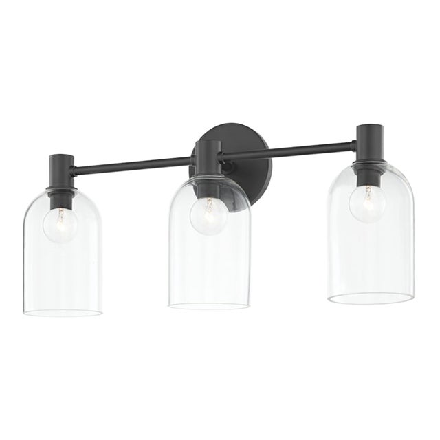 Mitzi Paisley 3-Light Bath Vanity Light, Soft Black For Sale