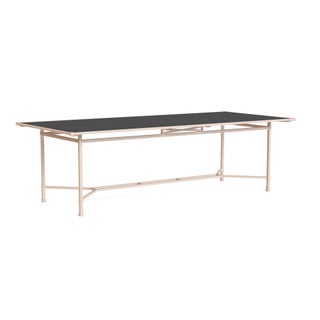 Brown Jordan Venetian 44" x 98" Dining Table - Glass Umbrella Top in Blush For Sale