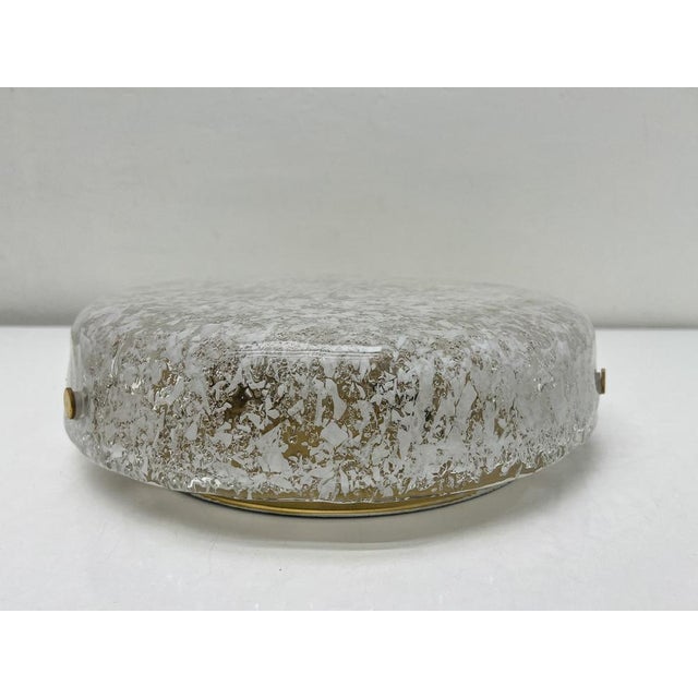 Mid-Century Modern Flush Mount in Ice Glass from Hillebrand, 1960s For Sale - Image 5 of 18