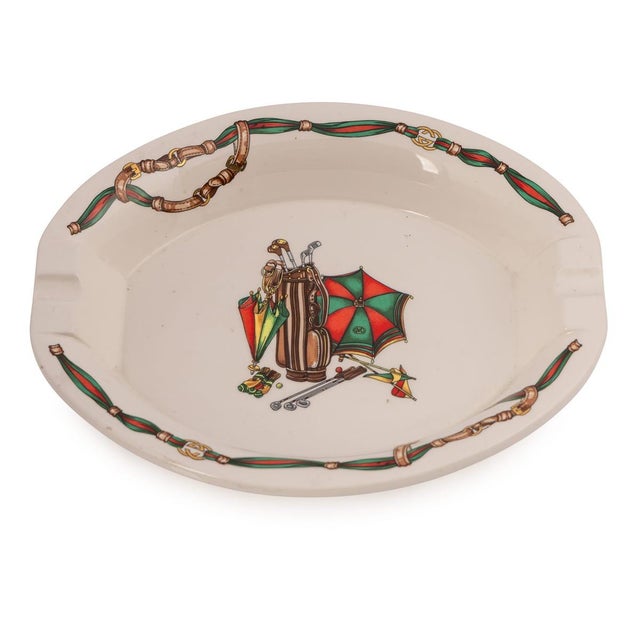 Vintage 20th Century Italian Ceramic Ashtray from Gucci, 1980s For Sale - Image 4 of 13