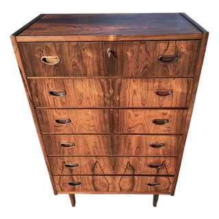 Mid-Century Danish Rosewood Highboy Dresser, 1960s For Sale