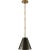 Transitional Thomas O'Brien for Visual Comfort Signature Goodman Petite Hanging Shade in Hand-Rubbed Antique Brass with Bronze Shade For Sale - Image 3 of 4