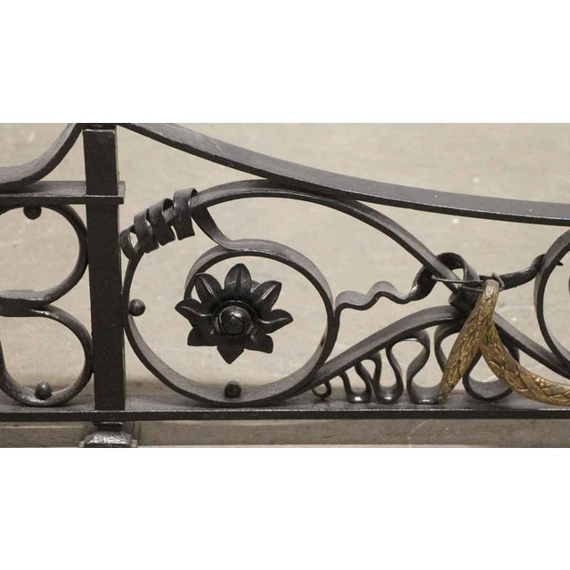 Antique Wrought Iron Fireplace Fender With Brass Details Chairish