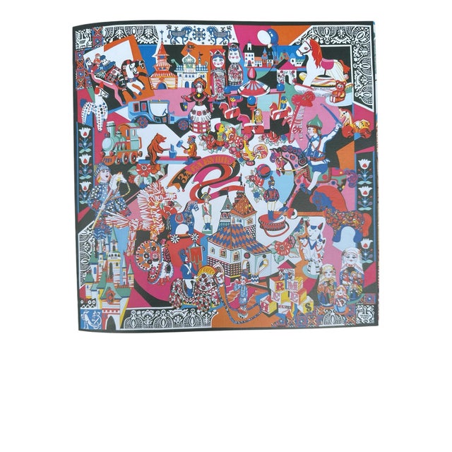 This is a Hermès Zabavushka scarf designed by Eugenia Miroshnichenko and first released in 2009. • Design Theme: The scarf...