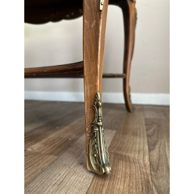 Early 20th Century Early 20th Century Inlaid Serving Table With Removable Glass Tray and Brass Gallery For Sale - Image 5 of 6