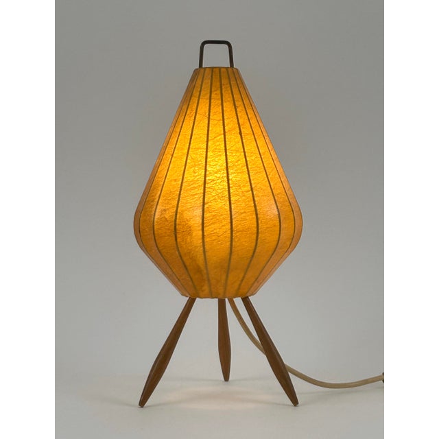 Brown Mid-Century Modern Cocoon Table Lamp, Germany, 1960s For Sale - Image 8 of 18