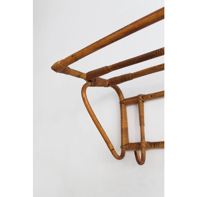 Vintage Czechoslovak Rattan Wall Coat Rack by Úluv, 1960s For Sale - Image 10 of 15