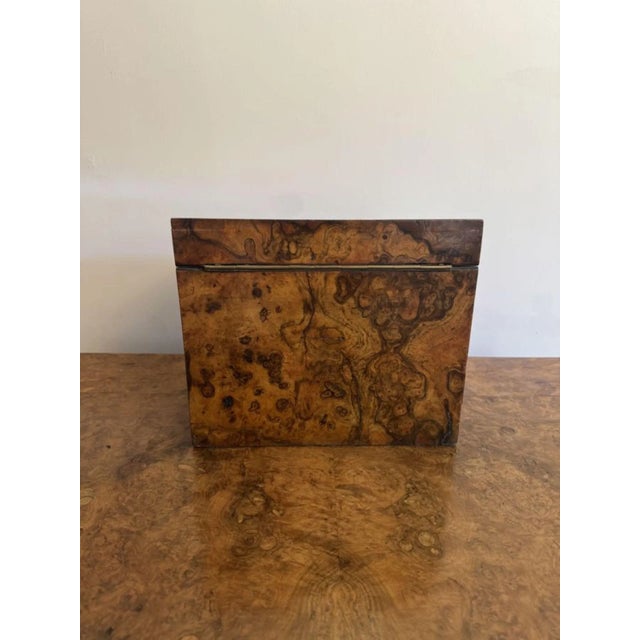 Antique Victorian Burr Walnut Stationary Box, 1860s For Sale - Image 3 of 9