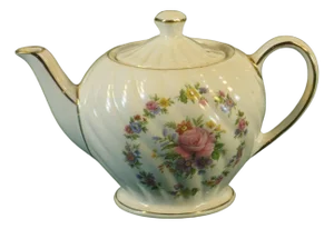 Vintage Rose Tea Pot, by Sadler England, Beautiful Fine Porcelain, Signed Stamped