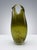 Glass Large Mid-Century Hand-Blown Olive Green and White Spatter Art Glass Vase, 1970s For Sale - Image 7 of 17
